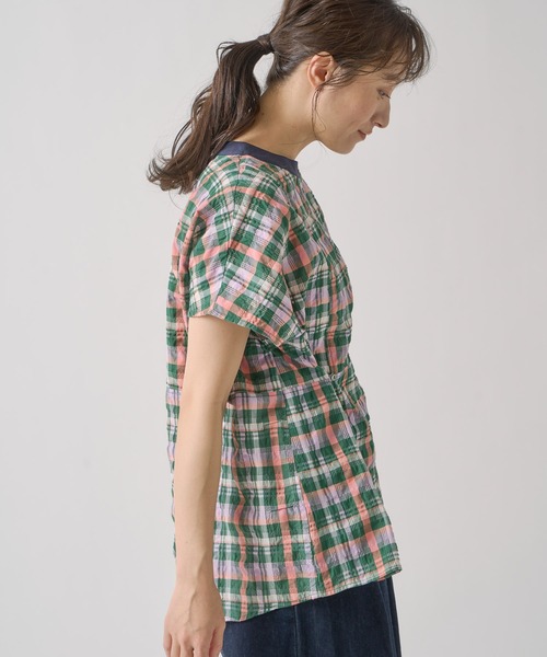 Kelen(ケレン)の「「KELEN / ケレン」 2WAYシルエットブラウス NORMA CHECK(シャツ/ブラウス・レディース・ブラック/グリーン・S/M)」の14枚目の写真