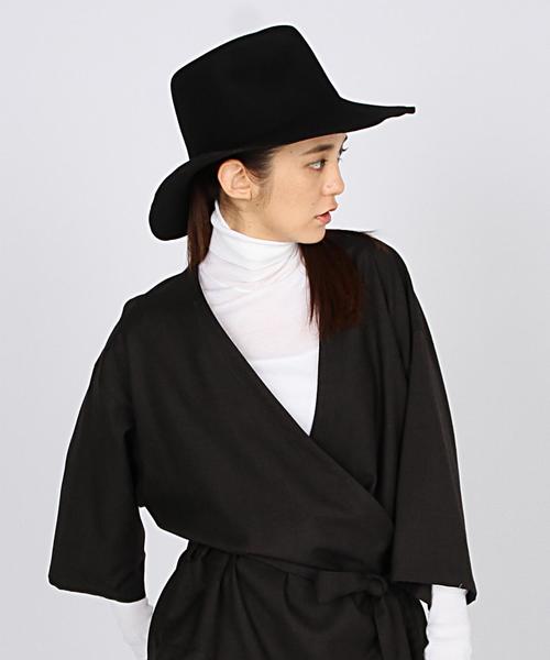 KIJIMA TAKAYUKI（キジマ　タカユキ）の「KIJIMA TAKAYUKI（キジマタカユキ） WIDEBLIM HAT（ハット・レディース・ブラック/ブラウン/ダークグリーン・1）」の7枚目の写真