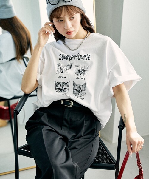 PUBLUX(パブリュクス)の「PUBLUX/パブリュクス ”SOUNDHOUSE” 4キャット アニマルプリントTシャツ 限定展開(Tシャツ/カットソー・レディース・オフホワイト/チャコールグレー・MEDIUM/SMALL/LARGE)」の21枚目の写真