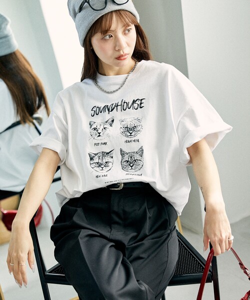 PUBLUX(パブリュクス)の「PUBLUX/パブリュクス ”SOUNDHOUSE” 4キャット アニマルプリントTシャツ 限定展開(Tシャツ/カットソー・レディース・オフホワイト/チャコールグレー・MEDIUM/SMALL/LARGE)」の17枚目の写真