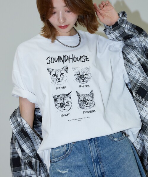 PUBLUX(パブリュクス)の「PUBLUX/パブリュクス ”SOUNDHOUSE” 4キャット アニマルプリントTシャツ 限定展開(Tシャツ/カットソー・レディース・オフホワイト/チャコールグレー・MEDIUM/SMALL/LARGE)」の15枚目の写真