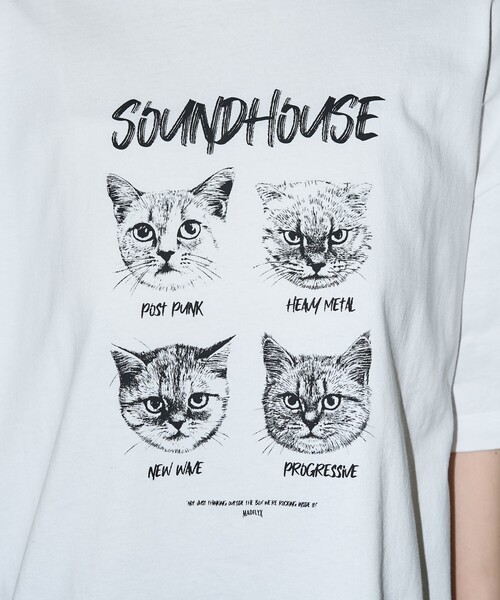 PUBLUX(パブリュクス)の「PUBLUX/パブリュクス ”SOUNDHOUSE” 4キャット アニマルプリントTシャツ 限定展開(Tシャツ/カットソー・レディース・オフホワイト/チャコールグレー・MEDIUM/SMALL/LARGE)」の10枚目の写真