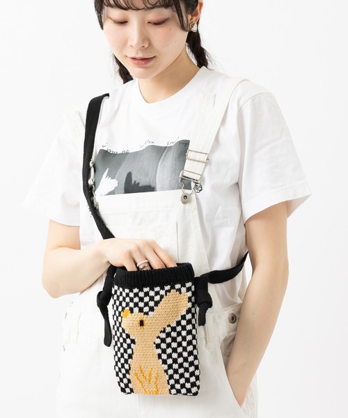セール】ニットミニショルダーバッグ 22x17cm（ショルダーバッグ