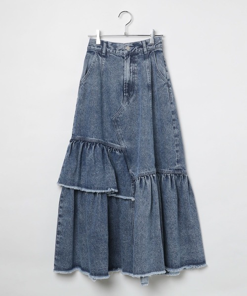 PAGEBOY（ページボーイ）の「ケミカルフリルスカート（デニムスカート・レディース・ブラック/ブルー・FREE）」の14枚目の写真