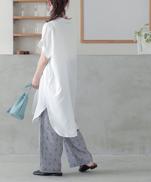 n'OrLABEL(ノアールレーベル)の「『サイドラインフラワープリントパンツ』(その他パンツ・レディース・グレー/ブラック・1/2)」の12枚目の写真