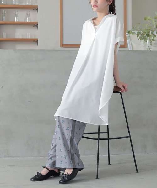 n'OrLABEL(ノアールレーベル)の「『サイドラインフラワープリントパンツ』(その他パンツ・レディース・グレー/ブラック・1/2)」の13枚目の写真