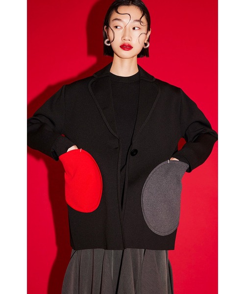 ジャケット・アウター OMMO RANDOM CIRCLE DOCKING KNIT JK RANDOM CIRCLE DOCKING KNIT JK（テーラードジャケット）｜OMMO