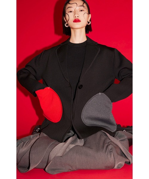 RANDOM CIRCLE DOCKING KNIT JK（テーラードジャケット）｜OMMO