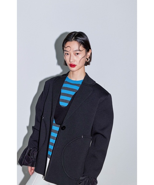 RANDOM CIRCLE DOCKING KNIT JK（テーラードジャケット）｜OMMO