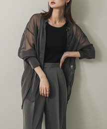 SENSE OF PLACE by URBAN RESEARCH | バンドカラーシャンブレーシアーシャツ(シャツ/ブラウス)