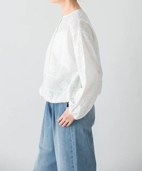 新品　かぐれ　クロスステッチドロストブラウス クロスステッチドロストブラウス（Tシャツ/カットソー）｜かぐれ
