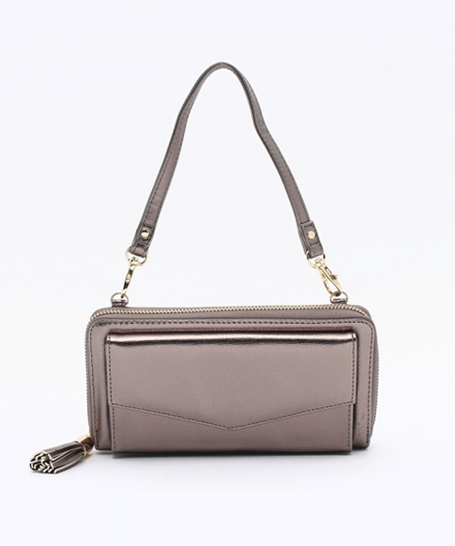 Discoat Parisien(ディスコートパリシアン)の「フラップポケットお財布ショルダー(ショルダーバッグ・レディース・ブラック/レッド/ガンメタ/マスタード/ピンク/ゴールド・フリ-)」の1枚目の写真