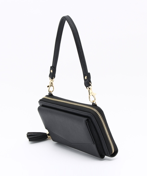 Discoat Parisien(ディスコートパリシアン)の「フラップポケットお財布ショルダー(ショルダーバッグ・レディース・ブラック/レッド/ガンメタ/マスタード/ピンク/ゴールド・フリ-)」の7枚目の写真