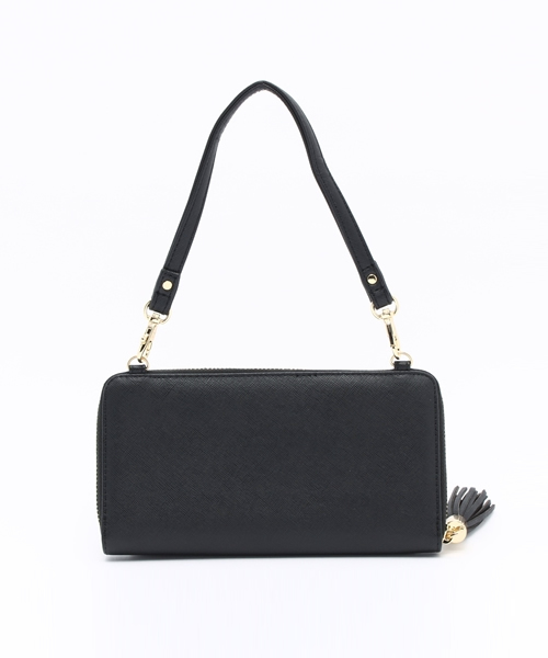 Discoat Parisien(ディスコートパリシアン)の「フラップポケットお財布ショルダー(ショルダーバッグ・レディース・ブラック/レッド/ガンメタ/マスタード/ピンク/ゴールド・フリ-)」の8枚目の写真