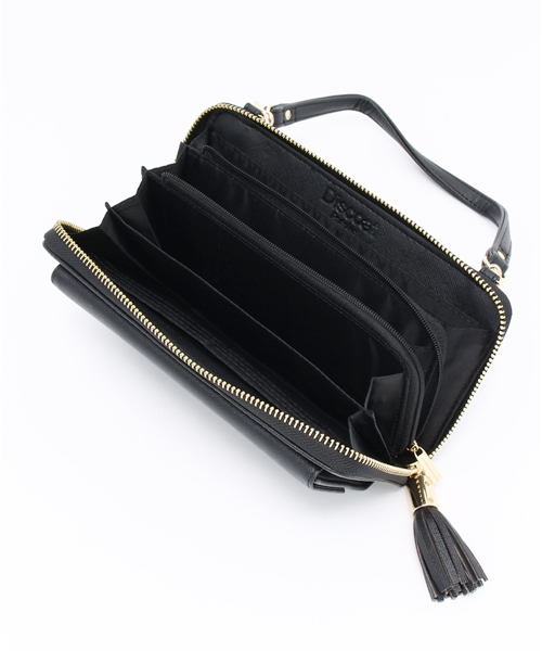 Discoat Parisien(ディスコートパリシアン)の「フラップポケットお財布ショルダー(ショルダーバッグ・レディース・ブラック/レッド/ガンメタ/マスタード/ピンク/ゴールド・フリ-)」の12枚目の写真