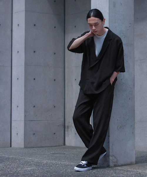 MDR(エムディアール)の「ダブルブレストシャツ&ストレートパンツ【セットアップ 2点セット】(セットアップ・メンズ・ネイビー/ブラウン/ブラック・M/L)」の6枚目の写真