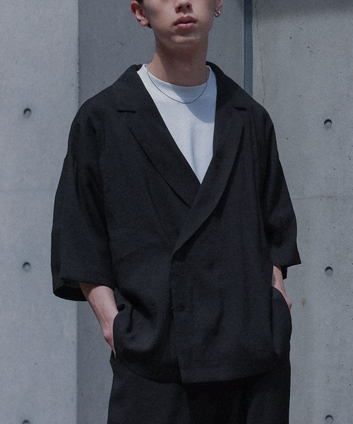 MDR(エムディアール)の「ダブルブレストシャツ&ストレートパンツ【セットアップ 2点セット】(セットアップ・メンズ・ネイビー/ブラウン/ブラック・M/L)」の8枚目の写真