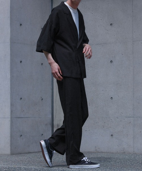 MDR(エムディアール)の「ダブルブレストシャツ&ストレートパンツ【セットアップ 2点セット】(セットアップ・メンズ・ネイビー/ブラウン/ブラック・M/L)」の7枚目の写真
