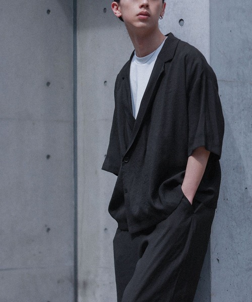 MDR(エムディアール)の「ダブルブレストシャツ&ストレートパンツ【セットアップ 2点セット】(セットアップ・メンズ・ネイビー/ブラウン/ブラック・M/L)」の10枚目の写真