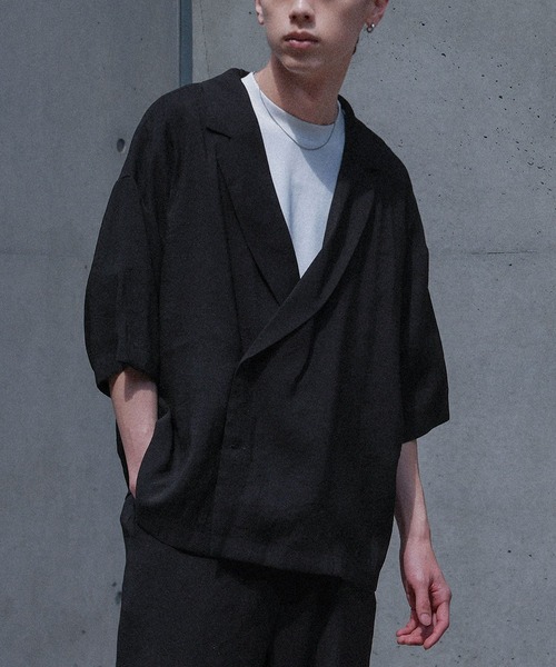 MDR(エムディアール)の「ダブルブレストシャツ&ストレートパンツ【セットアップ 2点セット】(セットアップ・メンズ・ネイビー/ブラウン/ブラック・M/L)」の9枚目の写真