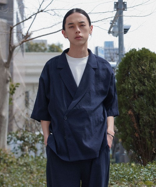 MDR(エムディアール)の「ダブルブレストシャツ&ストレートパンツ【セットアップ 2点セット】(セットアップ・メンズ・ネイビー/ブラウン/ブラック・M/L)」の20枚目の写真