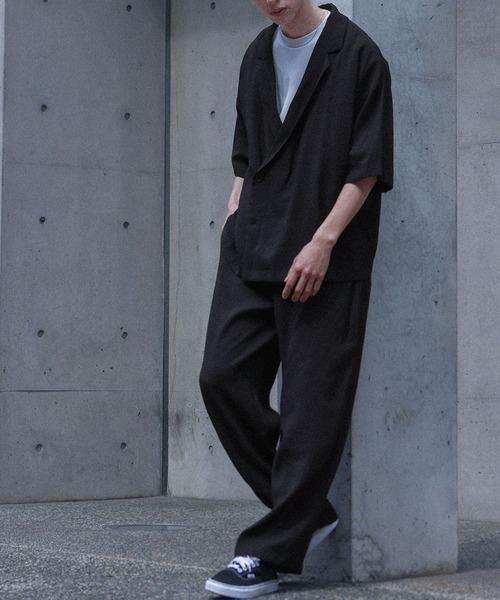 MDR(エムディアール)の「ダブルブレストシャツ&ストレートパンツ【セットアップ 2点セット】(セットアップ・メンズ・ネイビー/ブラウン/ブラック・M/L)」の4枚目の写真
