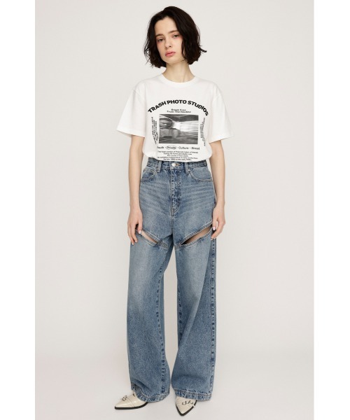 SLY(スライ)の「PHOTO LOGO 2SIZE T/SH フォト ロゴ 2サイズ Tシャツ 半袖 夏服(Tシャツ/カットソー・レディース・オレンジ/ホワイト/ブラック/杢グレー・1/2)」の10枚目の写真