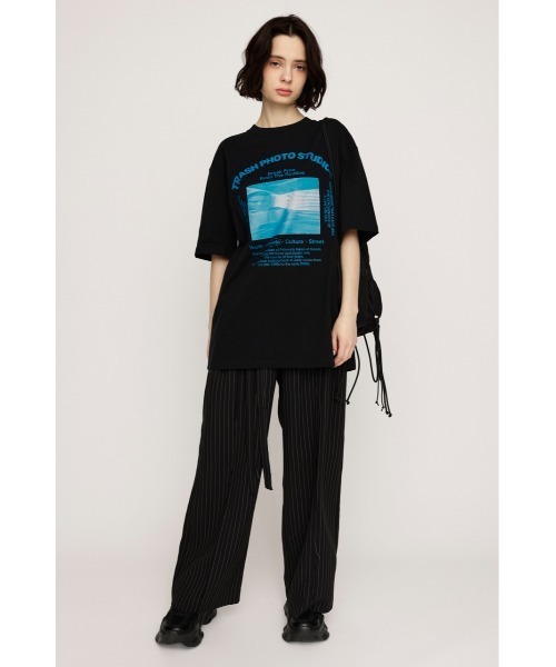 SLY(スライ)の「PHOTO LOGO 2SIZE T/SH フォト ロゴ 2サイズ Tシャツ 半袖 夏服(Tシャツ/カットソー・レディース・オレンジ/ホワイト/ブラック/杢グレー・1/2)」の20枚目の写真