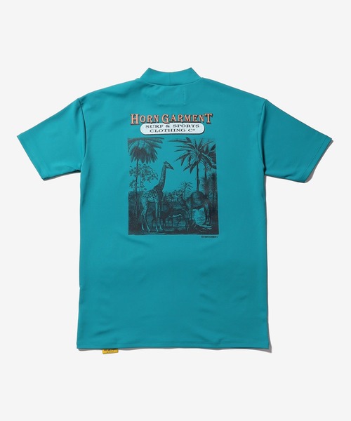 HORN GARMENT（ホーンガーメント）の「HORN GARMENT/ホーンガーメント Republis Mock Neck Tee モック半袖Tシャツ（Tシャツ/カットソー・メンズ・ブラウン/ターコイズブルー/ホワイト・46/50）」の3枚目の写真