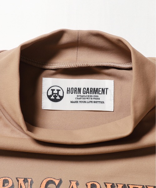 HORN GARMENT（ホーンガーメント）の「HORN GARMENT/ホーンガーメント Republis Mock Neck Tee モック半袖Tシャツ（Tシャツ/カットソー・メンズ・ブラウン/ターコイズブルー/ホワイト・46/50）」の16枚目の写真