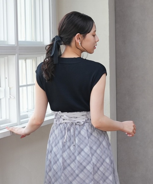 ラメシアーリボンリブニット（ニット/セーター）｜ASTORIA ODIER