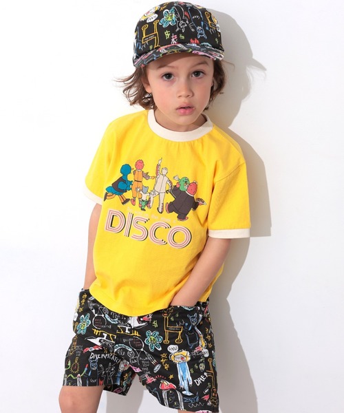 Ocean&Ground(オーシャン&グラウンド)の「FUNNYプリントリンガーTシャツ【ZOZO限定】(Tシャツ/カットソー・キッズ・グレー/ブラック/クリーム/イエロー/レッド/キナリ・90/100/110/120/80/130/140)」の5枚目の写真