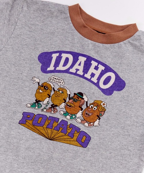 Ocean&Ground(オーシャン&グラウンド)の「FUNNYプリントリンガーTシャツ【ZOZO限定】(Tシャツ/カットソー・キッズ・グレー/ブラック/クリーム/イエロー/レッド/キナリ・90/100/110/120/80/130/140)」の21枚目の写真