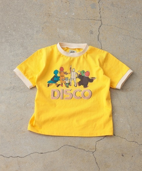 Ocean&Ground(オーシャン&グラウンド)の「FUNNYプリントリンガーTシャツ【ZOZO限定】(Tシャツ/カットソー・キッズ・グレー/ブラック/クリーム/イエロー/レッド/キナリ・90/100/110/120/80/130/140)」の8枚目の写真