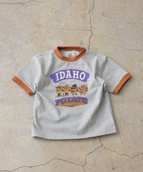 Ocean&Ground(オーシャン&グラウンド)の「FUNNYプリントリンガーTシャツ【ZOZO限定】(Tシャツ/カットソー・キッズ・グレー/ブラック/クリーム/イエロー/レッド/キナリ・90/100/110/120/80/130/140)」の9枚目の写真