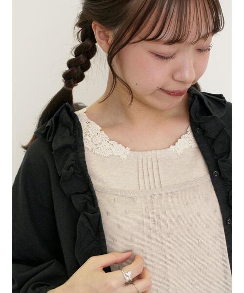 Samansa Mos2(サマンサ モスモス)の「【接触冷感】後ろパーツレースノースリーブ(Tシャツ/カットソー・レディース・ブラック/オフホワイト/ベージュ・F)」の3枚目の写真
