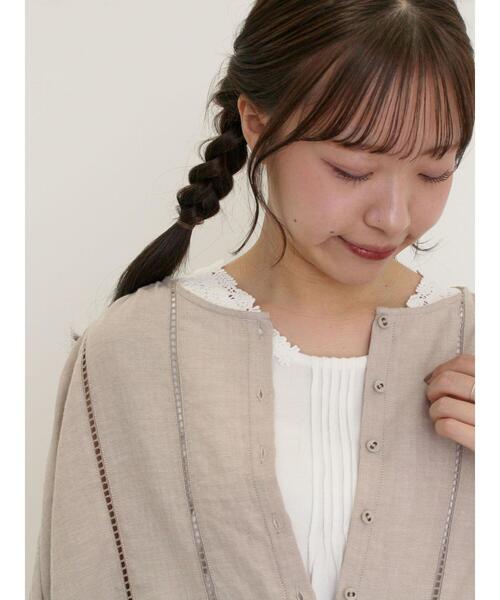 Samansa Mos2(サマンサ モスモス)の「【接触冷感】後ろパーツレースノースリーブ(Tシャツ/カットソー・レディース・ブラック/オフホワイト/ベージュ・F)」の4枚目の写真