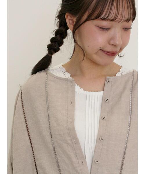 Samansa Mos2(サマンサ モスモス)の「【接触冷感】後ろパーツレースノースリーブ(Tシャツ/カットソー・レディース・ブラック/オフホワイト/ベージュ・F)」の6枚目の写真