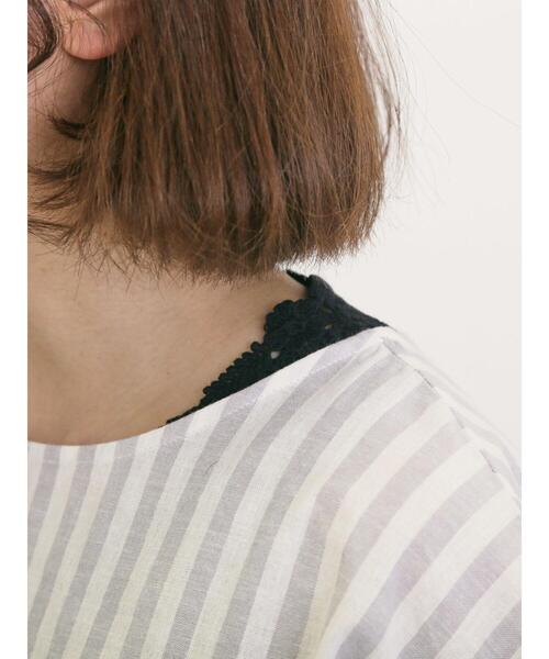 Samansa Mos2(サマンサ モスモス)の「【接触冷感】後ろパーツレースノースリーブ(Tシャツ/カットソー・レディース・ブラック/オフホワイト/ベージュ・F)」の8枚目の写真