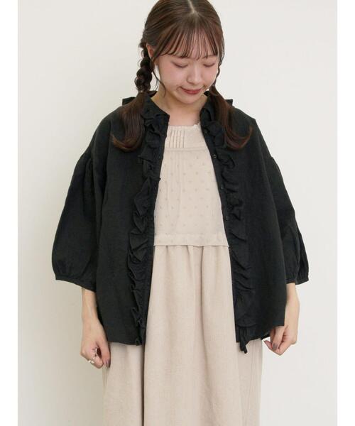 Samansa Mos2(サマンサ モスモス)の「【接触冷感】後ろパーツレースノースリーブ(Tシャツ/カットソー・レディース・ブラック/オフホワイト/ベージュ・F)」の11枚目の写真