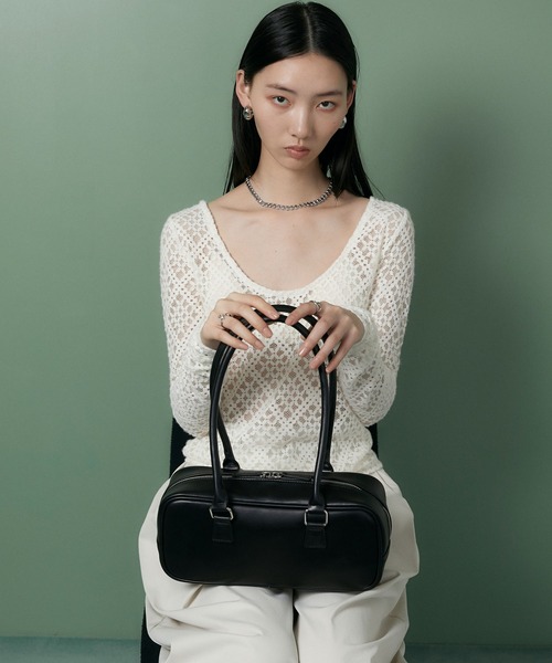 ま ウエストバッグ ボストンバッグセット セール】【somlu.】横長ロングハンドルボストンバッグ（ボストン