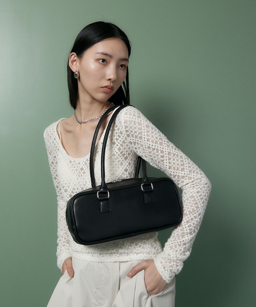 somlu.（ソンムル）の「【somlu.】横長ロングハンドルボストンバッグ（ボストンバッグ・レディース・キャメル/ブラック・FREE）」の6枚目の写真