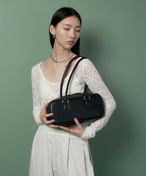 somlu.（ソンムル）の「【somlu.】横長ロングハンドルボストンバッグ（ボストンバッグ・レディース・キャメル/ブラック・FREE）」の7枚目の写真