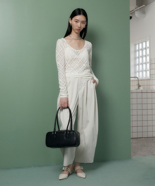 somlu.（ソンムル）の「【somlu.】横長ロングハンドルボストンバッグ（ボストンバッグ・レディース・キャメル/ブラック・FREE）」の18枚目の写真