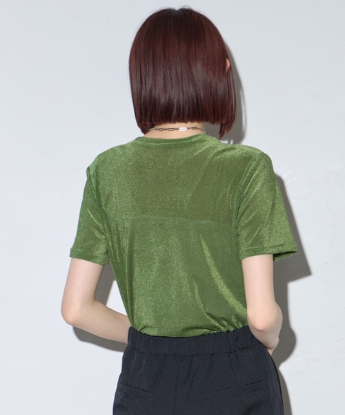leimn（レイムン）の「シアーベロア半袖Tシャツ（Tシャツ/カットソー・レディース・チャコールグレー/ホワイト/グリーン・FREE）」の17枚目の写真