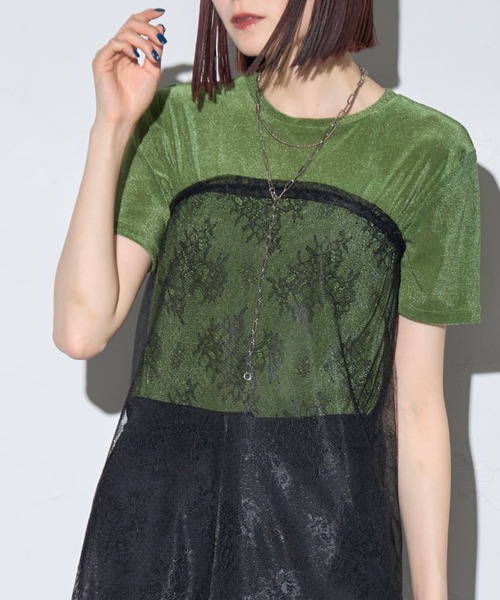 新品✨アッシュペーフランス　taramanda シアー　半袖カットソー セール】ハイネック半袖シアーインナー（Tシャツ/カットソー