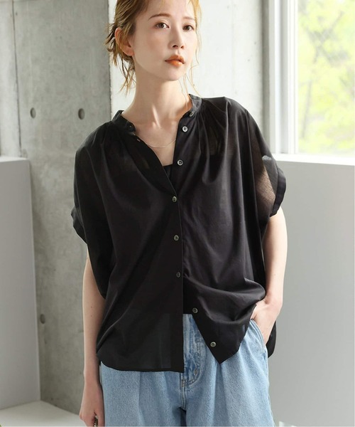 JOURNAL STANDARD（ジャーナルスタンダード）の「《WEB限定追加2》80ローンタックボリュームシャツ（シャツ/ブラウス・レディース・ブラック系その他/ブラック/ベージュ・FREE）」の2枚目の写真