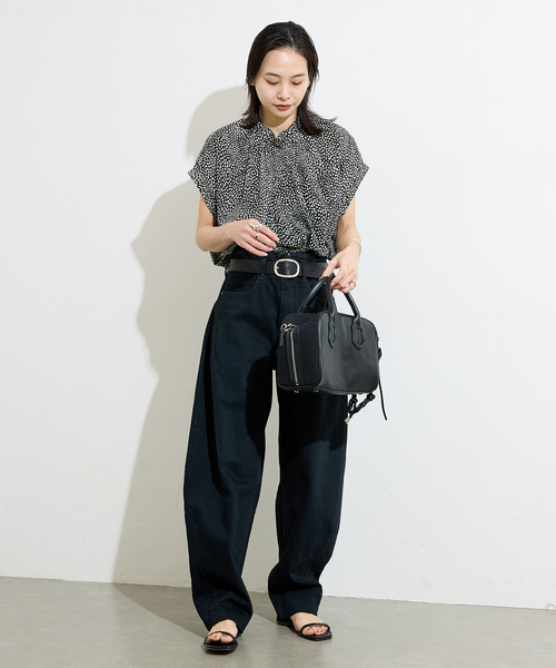 JOURNAL STANDARD（ジャーナルスタンダード）の「《WEB限定追加2》80ローンタックボリュームシャツ（シャツ/ブラウス・レディース・ブラック系その他/ブラック/ベージュ・FREE）」の6枚目の写真