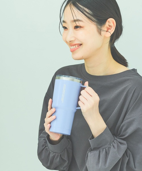 LAKOLE（ラコレ）の「【保温保冷】フタ&ハンドル付きタンブラー323162（水筒・レディース・チャコール/アイボリー/グリーン/ブルー/イエロー/オレンジ・FREE）」の4枚目の写真