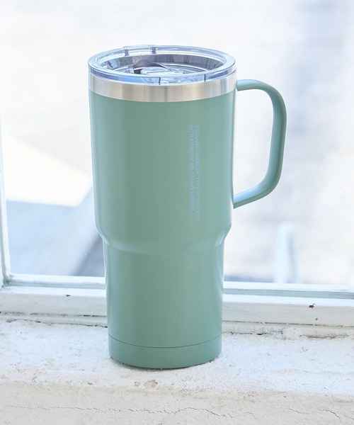 LAKOLE（ラコレ）の「【保温保冷】フタ&ハンドル付きタンブラー323162（水筒・レディース・チャコール/アイボリー/グリーン/ブルー/イエロー/オレンジ・FREE）」の3枚目の写真